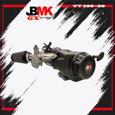 VT390-20 VT390-20 Kartmotor von JBMK GX Racing – schwarzer Honda GX390 Tuningmotor mit blankem Vergaser und Kegel-Sportluftfilter